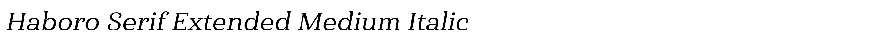 Haboro Serif Extended Medium Italic